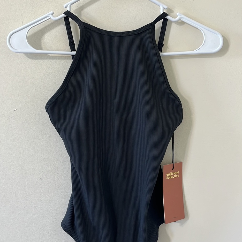 Girlfriend Collective Black Marlow High Neck Bodysuit Size XS NWT - Picture 3 of 10